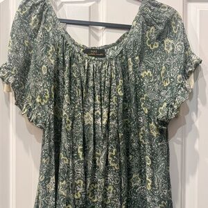 Natalie Martin Green and Cream Floral Mini Dress